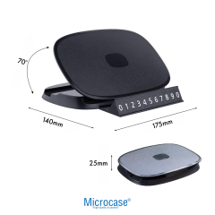 Microcase Araç İçi Torpido Üstü Mandallı Telefon Tutucu - Gizli Park Numaratörlü Kapaklı Otomobil Standı-AL5814