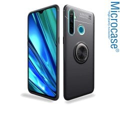 Microcase Oppo A72 Focus Serisi Yüzük Standlı Silikon Kılıf - Siyah