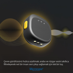 Microcase Kablosuz Çiftli Yaka Mikrofonu Seti - Şarj Kutulu Type-C ve Lightning Uyumlu Gürültü Engelleyici Vlog Mikrofonu-AL5819