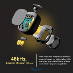 Microcase Kablosuz Çiftli Yaka Mikrofonu Seti - Şarj Kutulu Type-C ve Lightning Uyumlu Gürültü Engelleyici Vlog Mikrofonu-AL5819