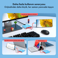 Microcase Switch Uyumlu 3'ü 1 Arada USB-C Dönüştürücü Adaptör-AL5809