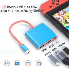Microcase Switch Uyumlu 3'ü 1 Arada USB-C Dönüştürücü Adaptör-AL5809
