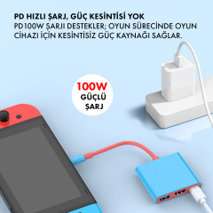 Microcase Switch Uyumlu 3'ü 1 Arada USB-C Dönüştürücü Adaptör-AL5809