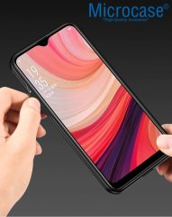 Microcase Oppo A5s Fabrik Serisi Kumaş ve Deri Desen Kılıf - Gri