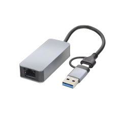 Microcase Alüminyum Gövde 2.5G RJ45 Ethernet Dönüştürücü - USB 3.0 ve Type-C 2'si 1 Arada İnternet Adaptörü-AL5812