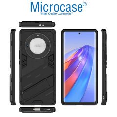 Microcase Honor X9A Matrix Serisi Armor Standlı Perfect Koruma Kılıf - Siyah AL3416
