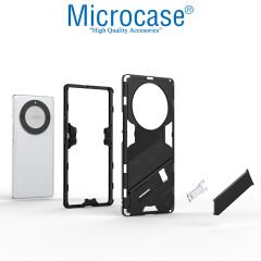 Microcase Honor X9A Matrix Serisi Armor Standlı Perfect Koruma Kılıf - Siyah AL3416