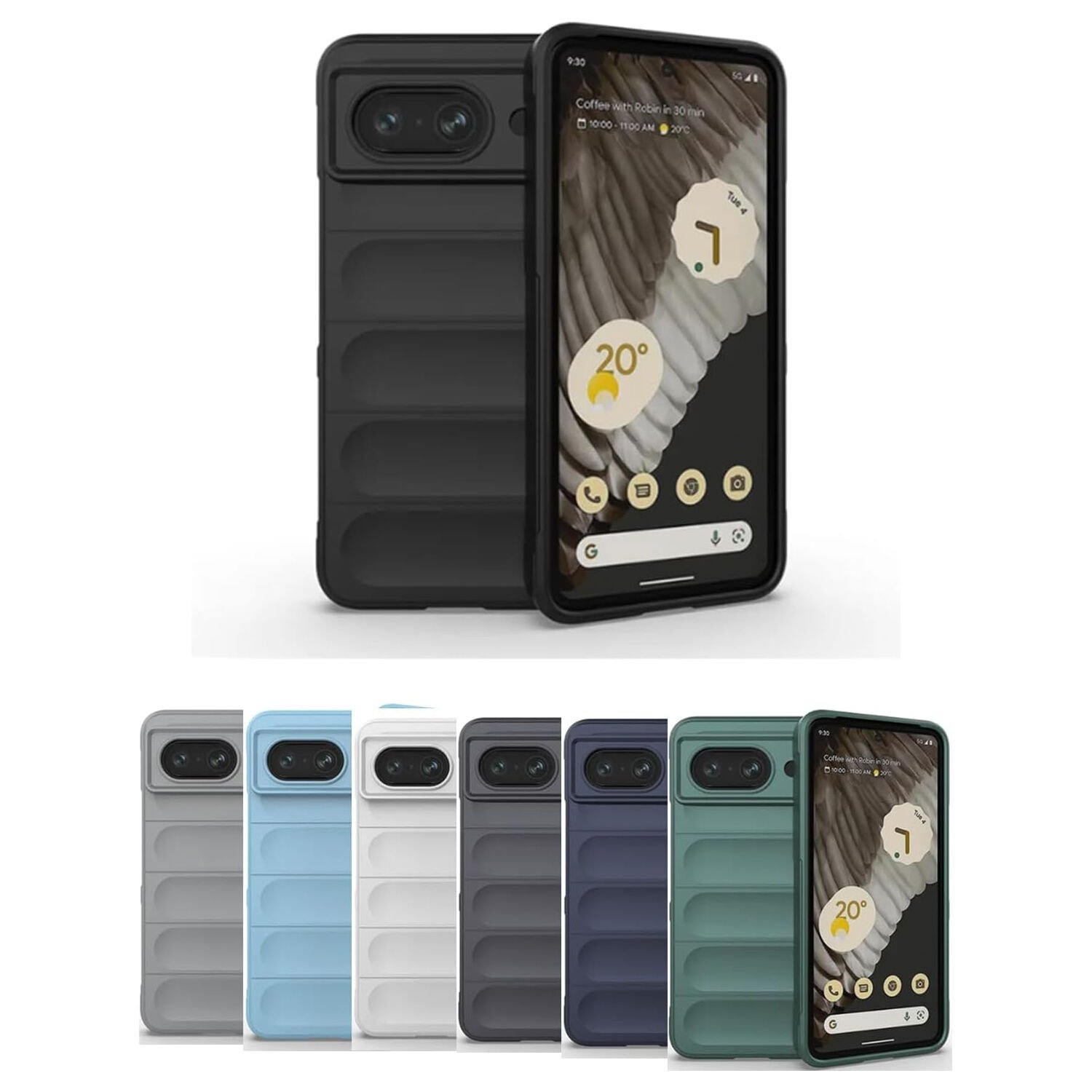 Microcase Google Pixel 8 Miami Serisi Darbeye Dayanıklı Silikon Kılıf - AL3420 Açık Gri
