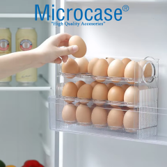 Microcase Sert ABS Plastik Dolapiçi Yumurta Organizer ve Standı Kapaklı Tasarım AL5453