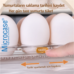Microcase Sert ABS Plastik Dolapiçi Yumurta Organizer ve Standı Kapaklı Tasarım AL5453