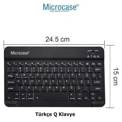Microcase TCL Tab 11 Gen 2 Tablet Uyumlu Tablet Çanta+Türkçe Bluetooth Klavye+Mouse+Tablet Standı-Siyah AL8128