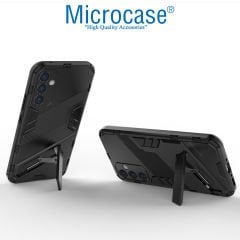 Microcase Samsung Galaxy A54 Matrix Serisi Armor Standlı Perfect Koruma Kılıf - Siyah AL3416