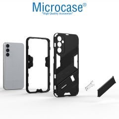 Microcase Samsung Galaxy A54 Matrix Serisi Armor Standlı Perfect Koruma Kılıf - Siyah AL3416
