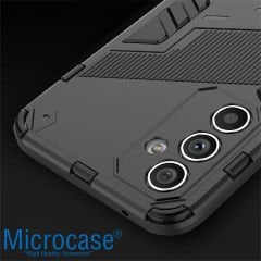 Microcase Samsung Galaxy A54 Matrix Serisi Armor Standlı Perfect Koruma Kılıf - Siyah AL3416
