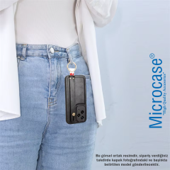 Microcase Honor 200 ile Uyumlu Askılıklı Standlı Deri Kaplama Kılıf-AL5135 Yeşil