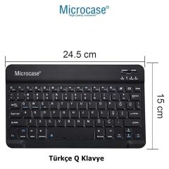 Microcase Samsung S11 11 inch Tablet Uyumlu Tablet Çanta+Türkçe Bluetooth Klavye+Mouse+Tablet Standı-Siyah AL8128