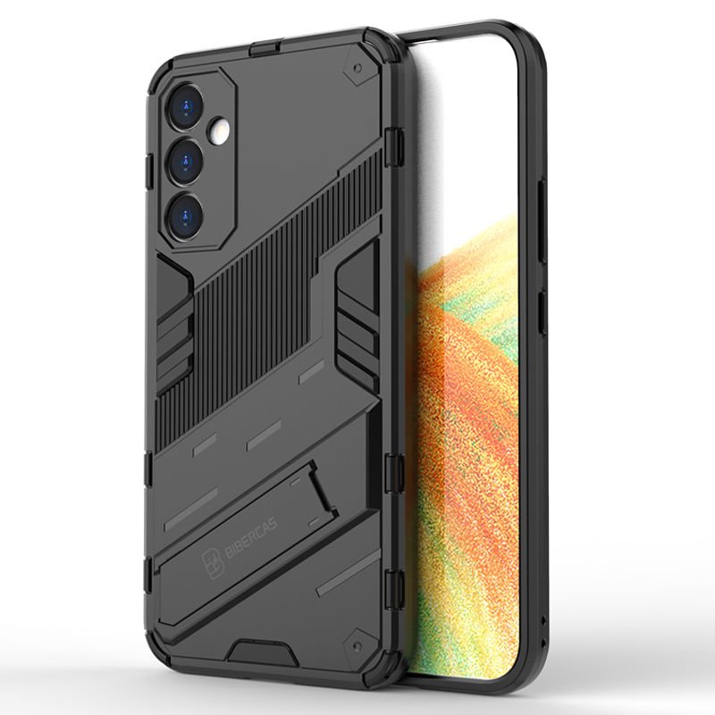 Microcase Samsung Galaxy A34 Matrix Serisi Armor Standlı Perfect Koruma Kılıf - Siyah AL3416