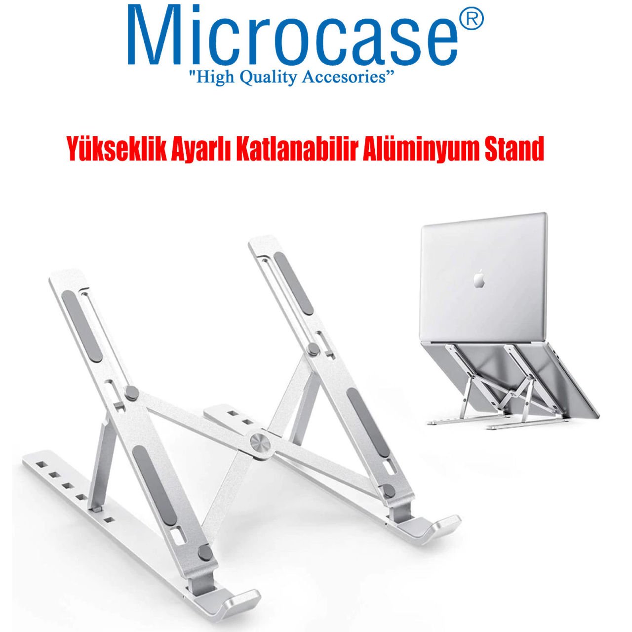 Microcase Portatif Macbook Notebook Laptop Aluminyum Stand Masaüstü Tutucu 13-15.6 inch - AL2577