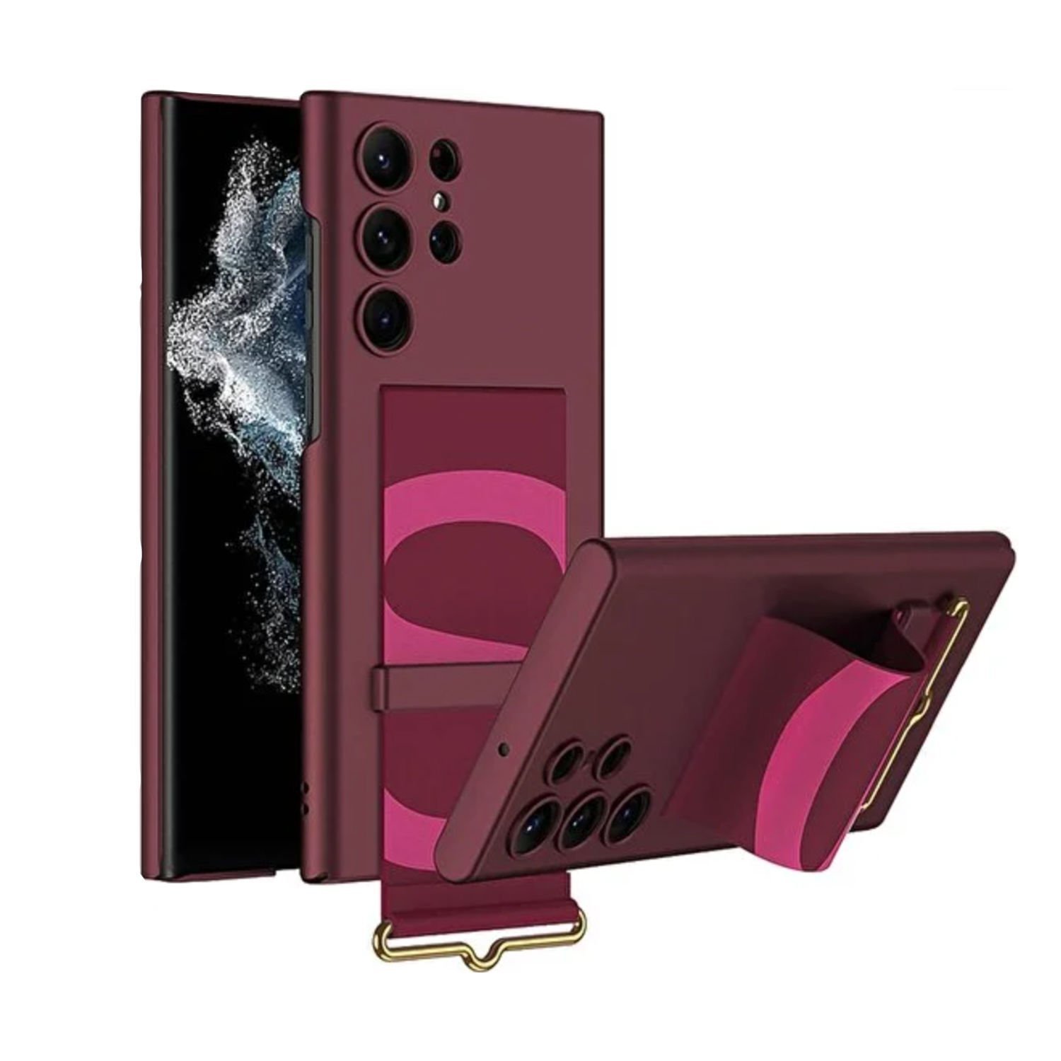 Microcase Samsung Galaxy S24 Ultra  Parmak Tutuculu Kayış Askılı Plastik Kılıf - AL3565