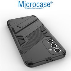 Microcase Samsung Galaxy A04S Matrix Serisi Armor Standlı Perfect Koruma Kılıf - Siyah AL3416