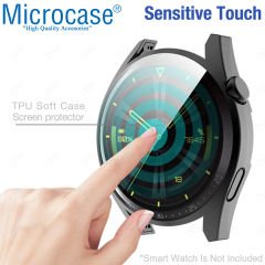 Microcase Huawei Watch GT3 Pro 46 mm Önü Kapalı Tasarım Silikon Kılıf - AL3173