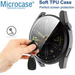 Microcase Huawei Watch GT3 Pro 46 mm Önü Kapalı Tasarım Silikon Kılıf - AL3173