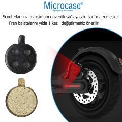Microcase Xiaomi M365 Pro için Yüksek Kaliteli Yuvarlak Diskli Fren Balatası Seti-AL4790 2 Adet