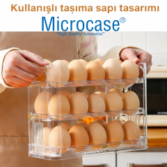 Microcase Sert ABS Plastik Dolapiçi Yumurta Organizer ve Standı Kapaklı Tasarım 2 ADET AL5453