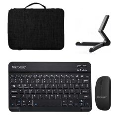 Microcase Xiaomi Redmi Pad 2 11 inch Tablet Uyumlu Tablet Çanta+Türkçe Bluetooth Klavye+Mouse+Tablet Standı-Siyah AL8128