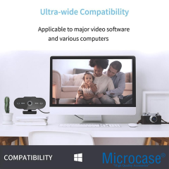 Microcase 1080P 360 Dönerli Mandal Kıskaçlı Full Hd Webcam Kamera ZR807 - AL5149