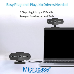 Microcase 1080P 360 Dönerli Mandal Kıskaçlı Full Hd Webcam Kamera ZR807 - AL5149