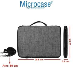 Microcase Samsung Galaxy Tab A11 8.7 inch Tablet Uyumlu Gri Çanta + Türkçe Bluetooth Klavye + Mouse + Standı - Beyaz AL5163
