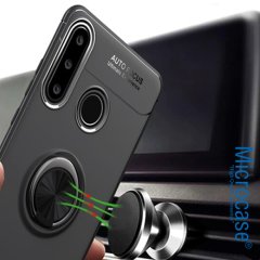 Microcase Oppo A31 Focus Serisi Yüzük Standlı Silikon Kılıf - Siyah