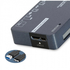 Microcase USB 3.0 Hepsi Bir Arada Kart Okuyucu - Micro SD, SD, CF, MS Çoklu Hafıza Kartı Okuyucu-AL5824
