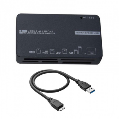 Microcase USB 3.0 Hepsi Bir Arada Kart Okuyucu - Micro SD, SD, CF, MS Çoklu Hafıza Kartı Okuyucu-AL5824