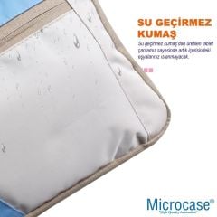 Microcase Honor Magic Pad 2 12.3 inch Tablet için Omuz Askılı El Tutacaklı Universal Sleeve Taşıma Çantası AL4346 Pembe Mavi Krem