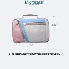 Microcase Honor Magic Pad 2 12.3 inch Tablet için Omuz Askılı El Tutacaklı Universal Sleeve Taşıma Çantası AL4346 Pembe Mavi Krem