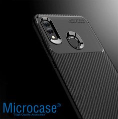 Microcase Xiaomi Mi Play Maxy Serisi Carbon Fiber Silikon Kılıf - Siyah + Tempered Glass Cam Koruma (SEÇENEKLİ) Tempered Glass İstemiyorum