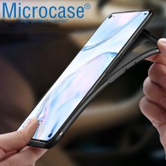 Microcase Huawei P40 Lite Elektrocase Serisi Kamera Korumalı Silikon Kılıf - Siyah + Tempered Glass Cam Koruma
