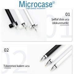 Microcase Universal Telefon Tablet iPad 2in1 Disk Uçlu Stylus Pen Dokunmatik Kalem - AL3462