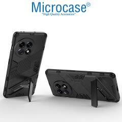 Microcase OnePlus 11R / OnePlus Ace 2 Matrix Serisi Armor Standlı Perfect Koruma Kılıf - Siyah AL3416