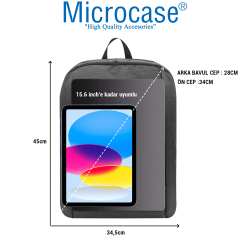 Microcase Unisex Su Geçirmez 3 Gözlü 15.6 inch Laptop Macbook Çantası AL5323
