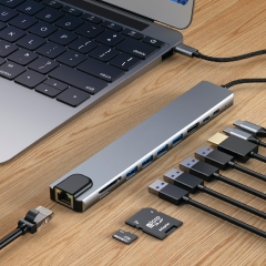 Microcase 10 in 1 Type-C Hub Çoklayıcı - 4K 60Hz HDMI, RJ45 Gigabit Ethernet, PD Şarjlı Dönüştürücü Adaptör-AL5813