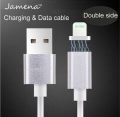 Apple iPhone 8-8 Plus Lightning Ledli Mıknatıs Şarj Kablosu