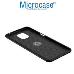 Microcase Huawei Y7 2019  Focus Serisi Yüzük Standlı Silikon Kılıf - Siyah
