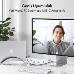 Microcase 240W Dijital Göstergeli L Tipi Type-C To Type -C 100 CM Örgülü Kablo Hızlı Şarj ve Data Kablosu -AL5817