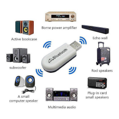 Microcase USB AUX Çift Çıkışlı Bluetooth Ses Alıcısı - Araç İçi ve Ev Teybi Kablosuz Aparat -AL5810