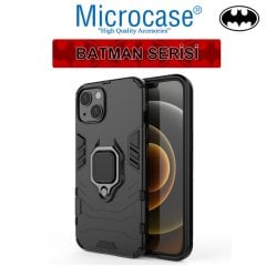 Microcase iPhone 13 mini Batman Serisi Yüzük Standlı Armor Kılıf - Siyah
