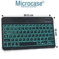Microcase Tablet Telefonlar için RGB Işıklı Şarjlı Bluetooth Klavye + Mouse  AL4884
