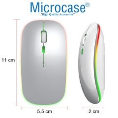 Microcase Tablet Telefonlar için RGB Işıklı Şarjlı Bluetooth Klavye + Mouse  AL4884